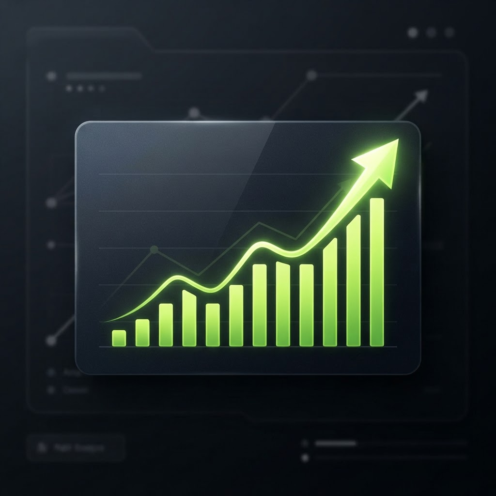 Chart showing strong upward growth in ROI and revenue for KAYgrow clients